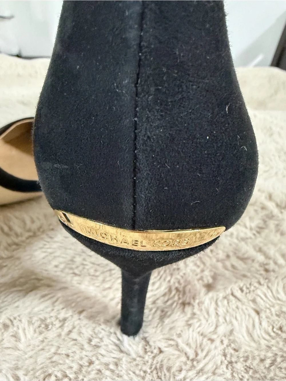 Michael Kors Black Suede Pointed D'Orsay Heels